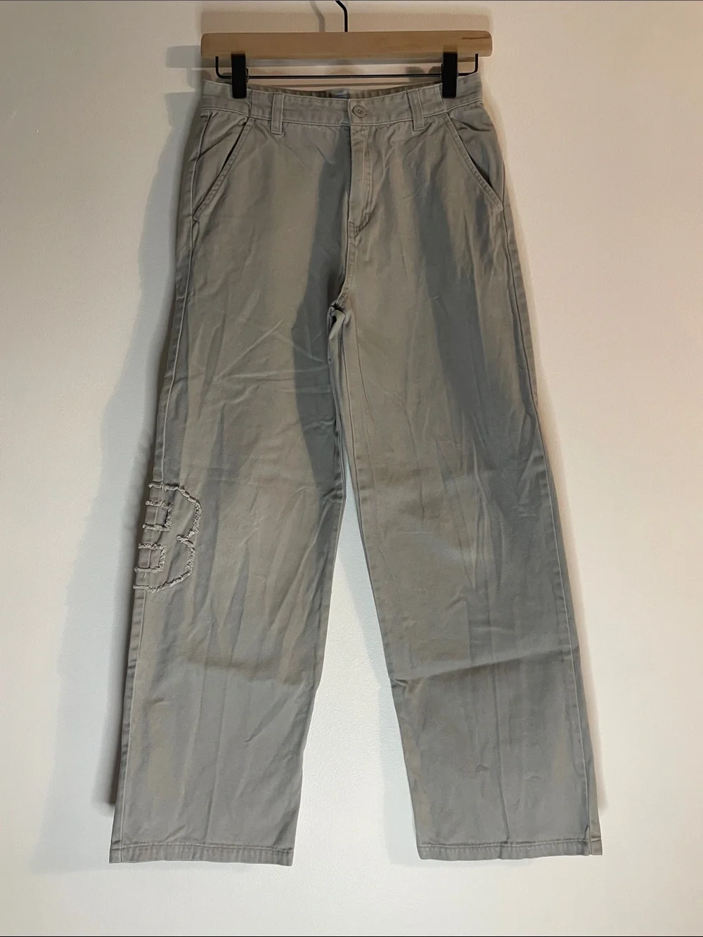 Casual Straight-Leg Pants Light Gray 100% Cotton Youth Boys 14